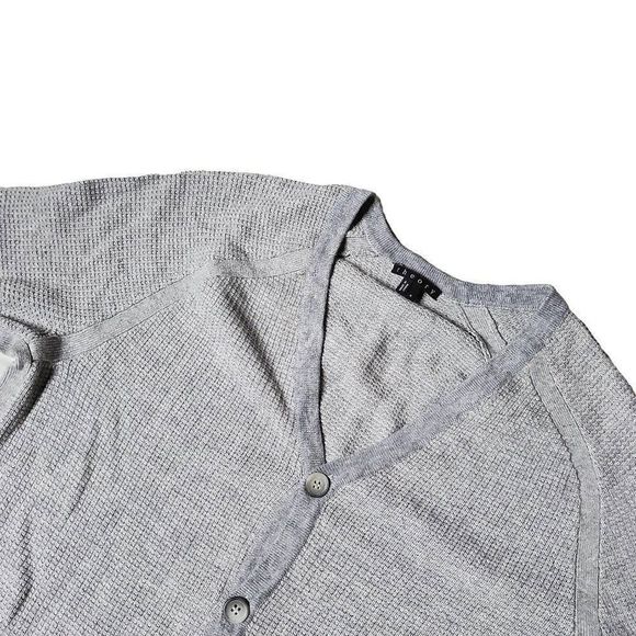 Theory Alec Introspect grey knit button front v neck cardigan - Picture 5 of 5